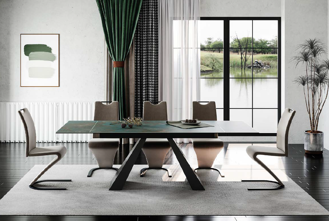 Stalas SALVADORE CERAMIC + Kėdės H-090 VELVET