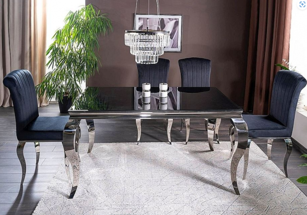 Stalas PRINCE + Kėdės PRINCE VELVET