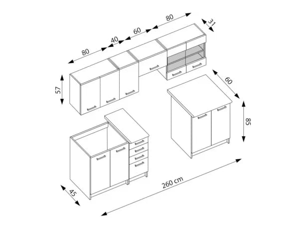 Virtuvės komplektas AMANDA 1 260