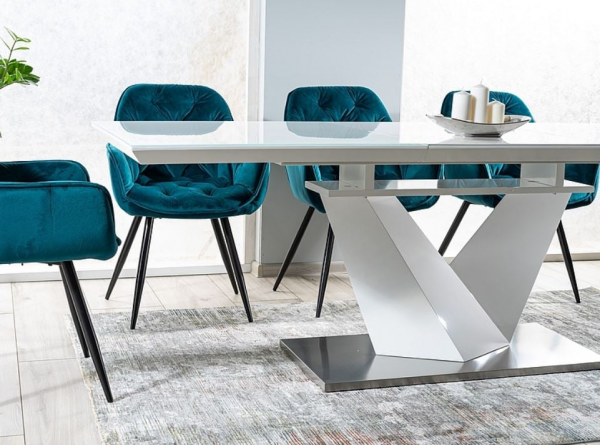 Stalas ALARAS III + Kėdės CHERRY VELVET