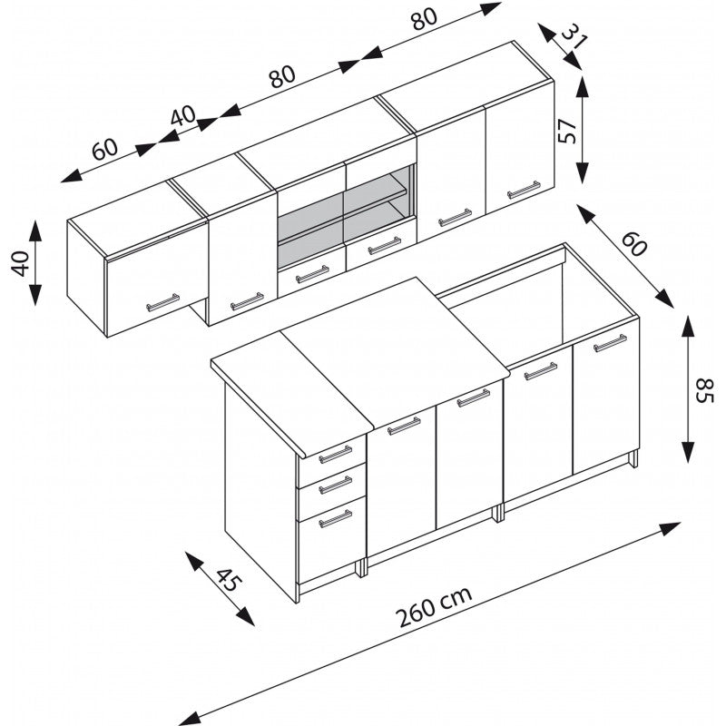 Virtuvės komplektas PERLA 260