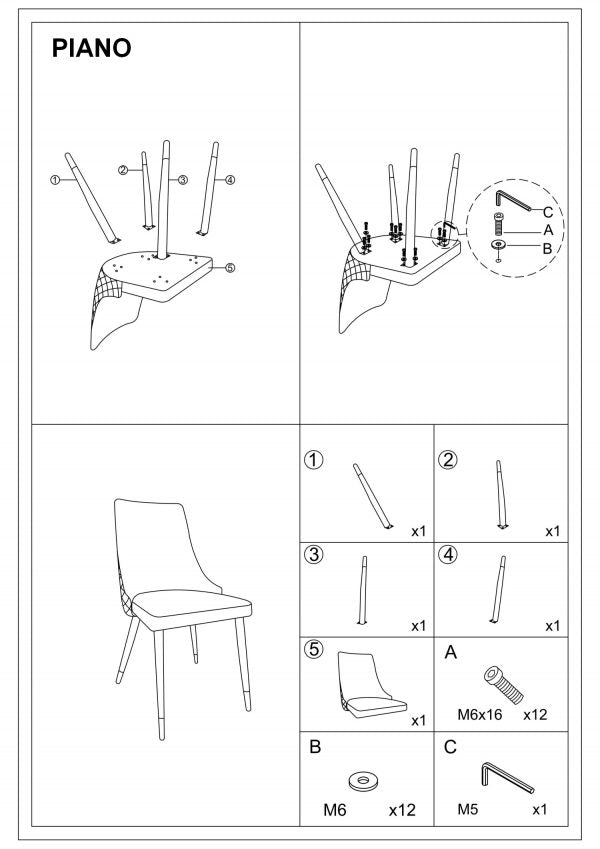 Kėdė PIANO B Velvet
