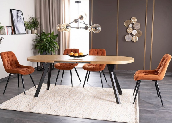 Stalas DOMINGO II + Kėdės PRAGA SZTRUKS