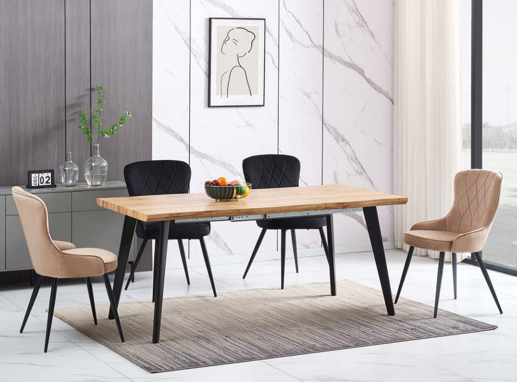 Table FRESNO + Chairs LOTUS VELVET