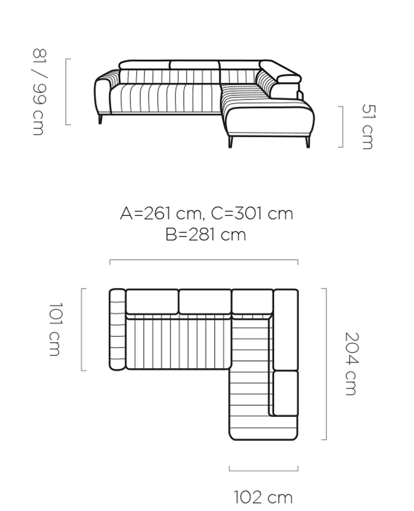 Minkštas kampas GANDI L