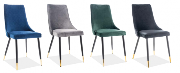 Stalas CYRYL I + Kėdės PIANO VELVET