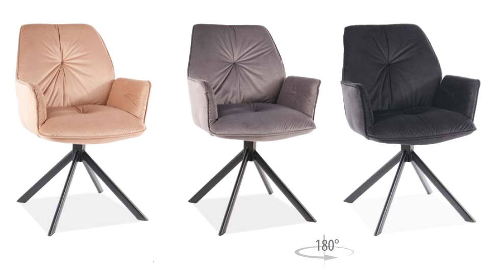 Stalas MEDAN PALISANDER + Kėdės BOOGIE II VELVET