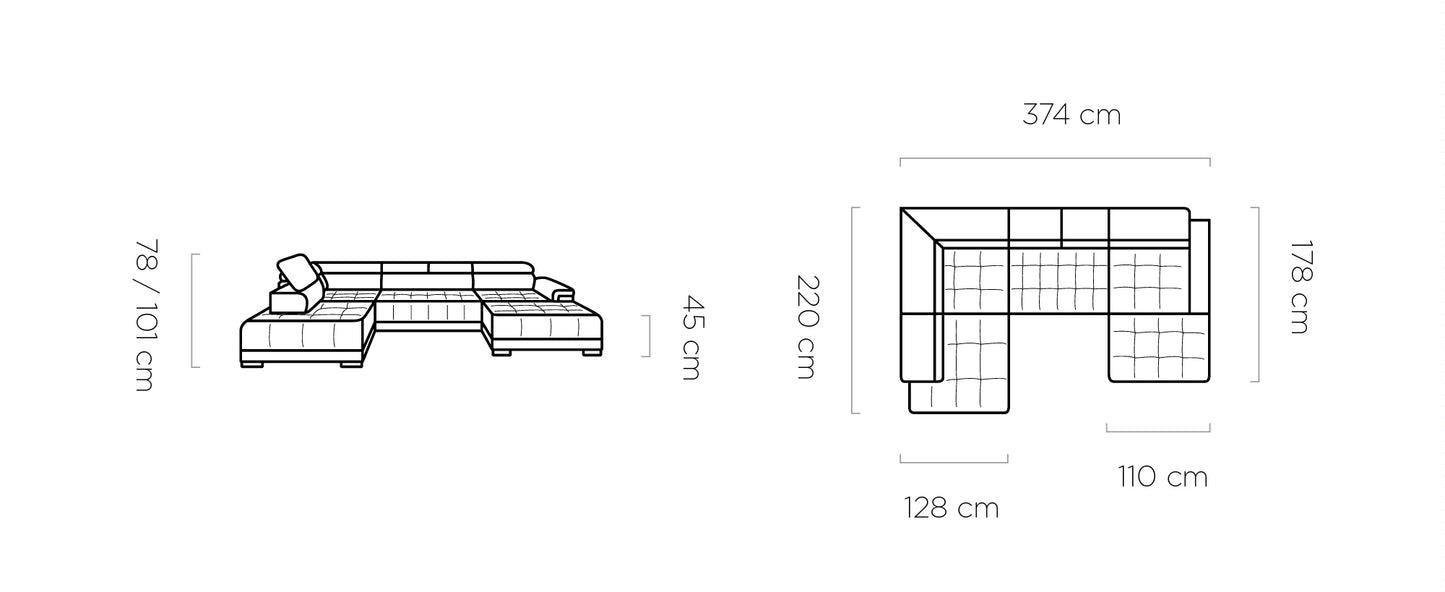 Minkštas kampas CAMPO XL