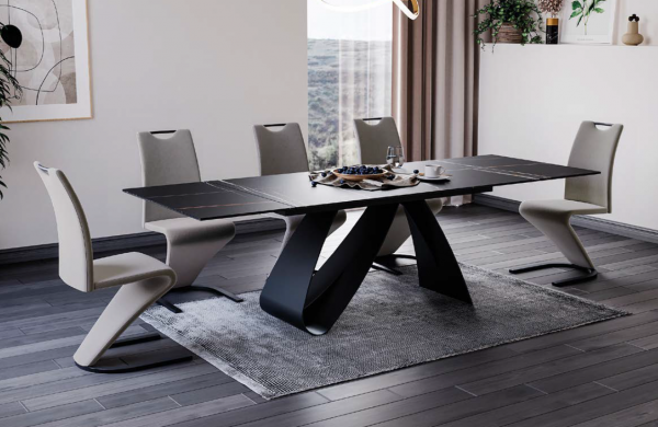 Stalas DIUNA CERAMIC + Kėdės H-090 VELVET