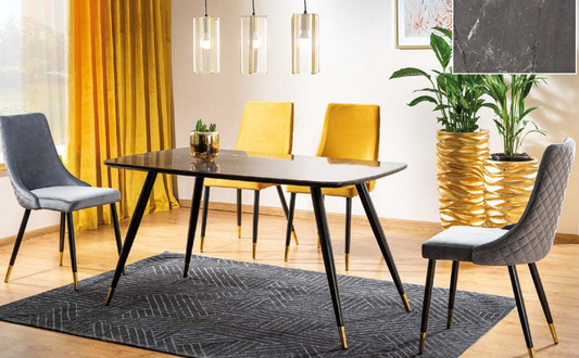 Stalas CYRYL I + Kėdės PIANO VELVET