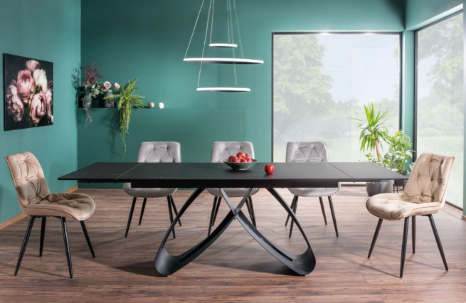 Stalas SAMANTA CERAMIC + Kėdės CHERRY II VELVET